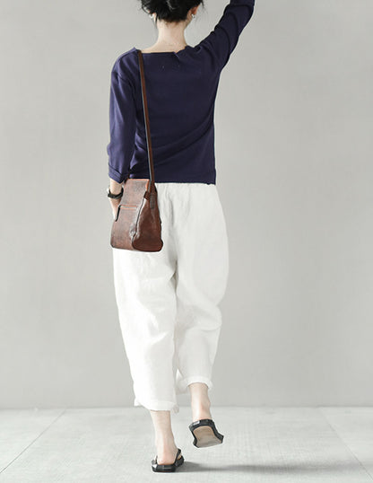 edoa Tapered Boyfriend Linen Pants