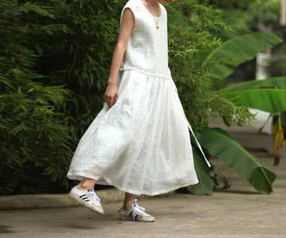 edoa Pintucked Pleated Maxi Dress