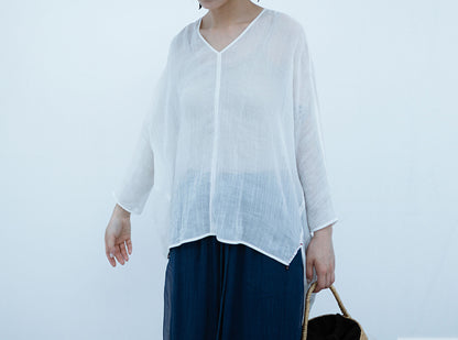 edoa Crumpled Ramie Smock