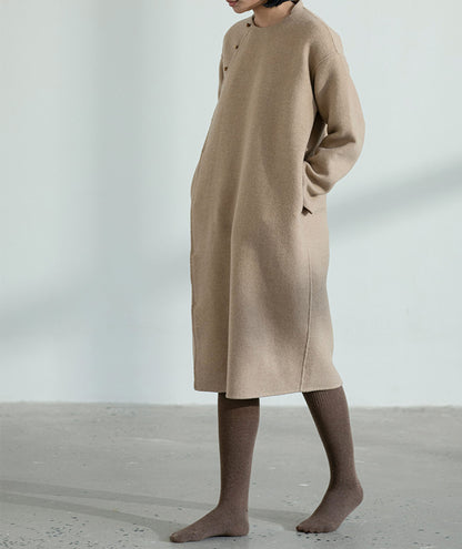 edoa Double Faced Wool Qipao Coat 