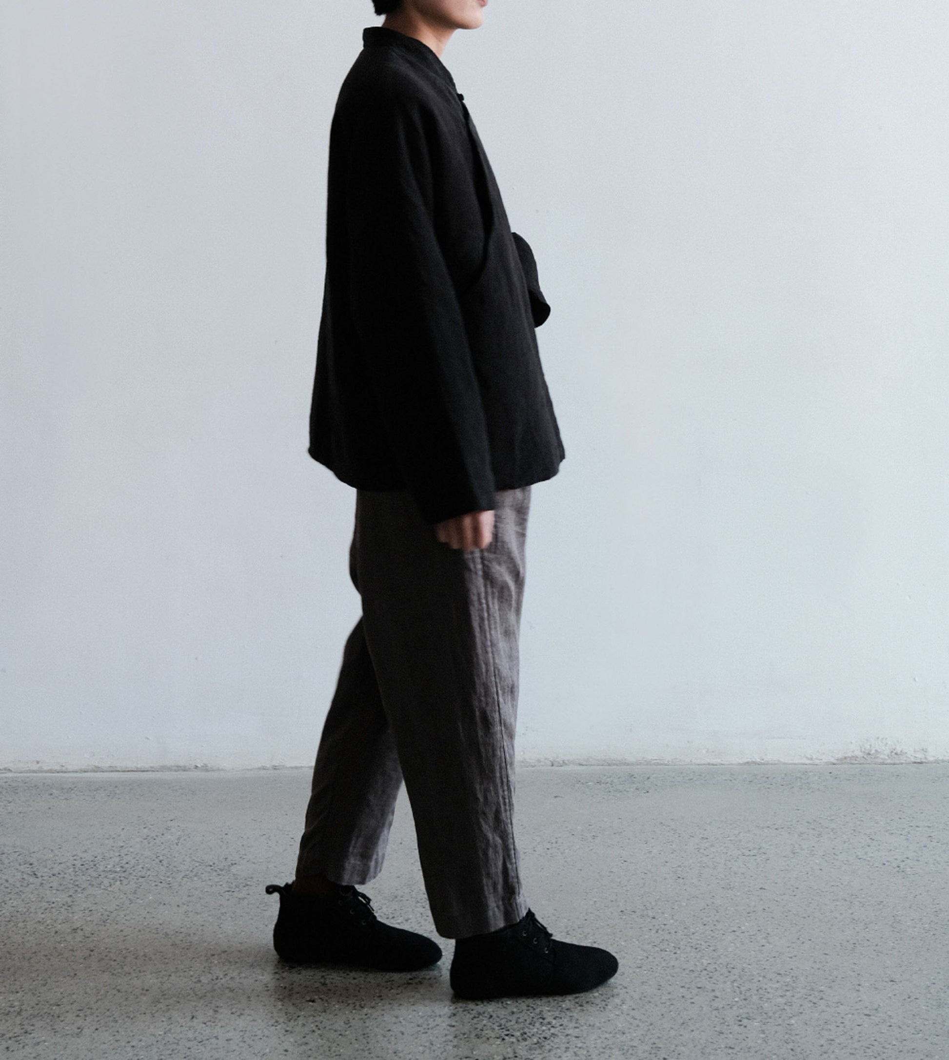 edoa Washed Linen Cotton Padding Jacket