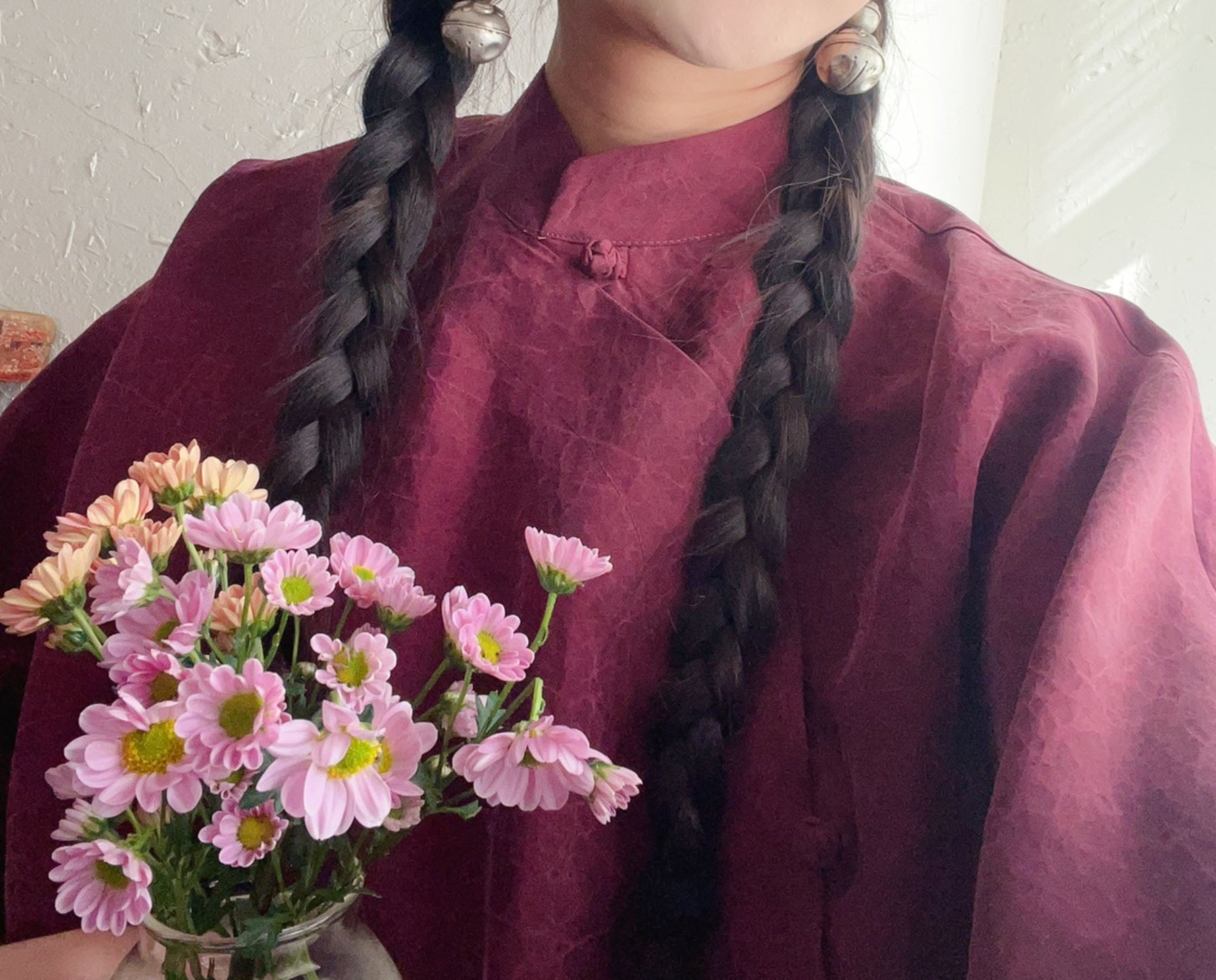 edoa Cracked Mud Silk Qipao