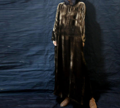 edoa Silk Velvet Long Dress