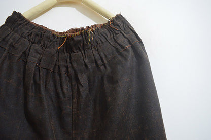 edoa Mud Tussah Silk Pleated Hem Pants 