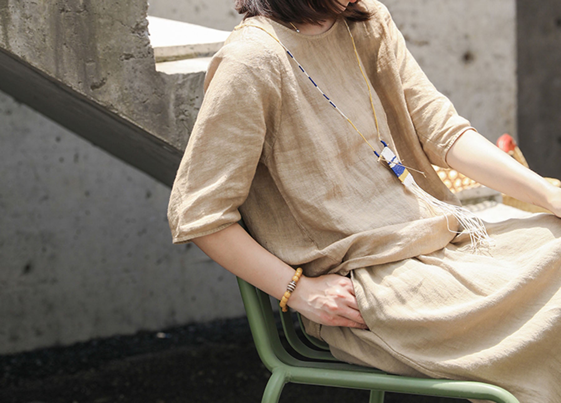 edoa Loose Distressed Linen Tee 
