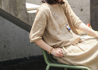 edoa Loose Distressed Linen Tee 