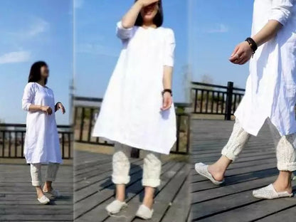 edoa White Washed Linen Tunic
