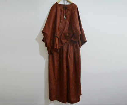 Mud Silk Jacquard Wide Leg Pants pa0127 X134