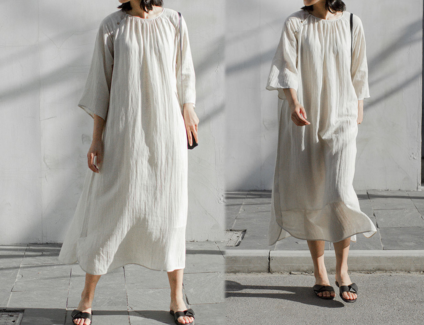 edoa Loose Fitting Crinkled Dress