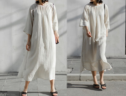edoa Loose Fitting Crinkled Dress