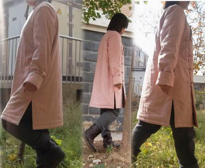edoa Chinese Style Winter Linen Padding Coat 