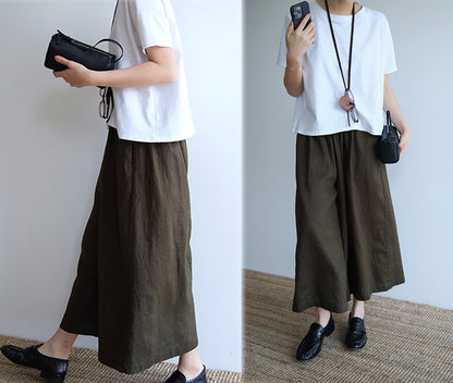 edoa  Linen Wide Leg Pants