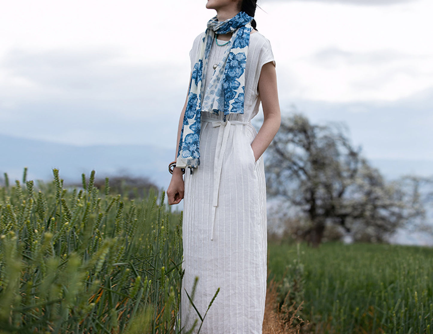 edoa Hand-pintucked Linen Dress 