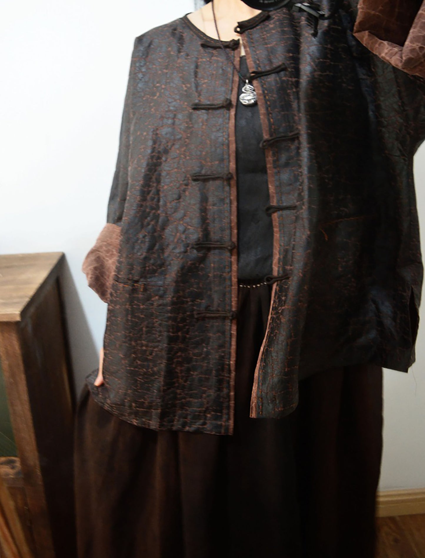 Cracked Mud Silk Chinese Jacket ja0054 X105