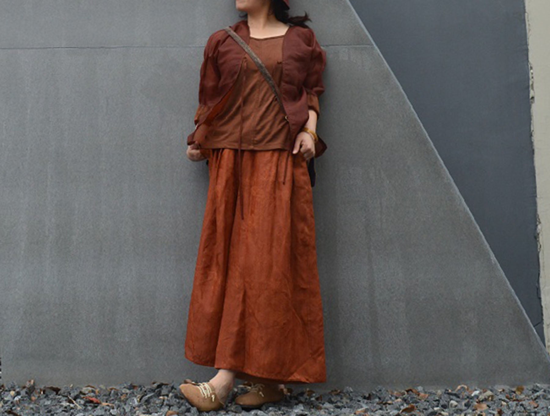 edoa Reversible Plant Dyed Silk Jacquard Wide Leg Pants 