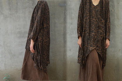 Reversible Mud Silk Tie Cardigan Jacket ja0052 A180