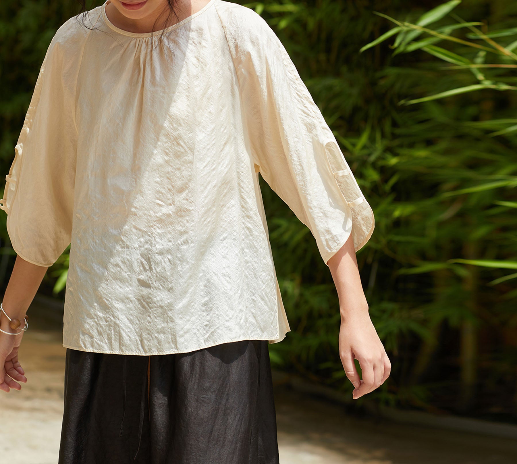 edoa Minimalist Tussah Silk Top