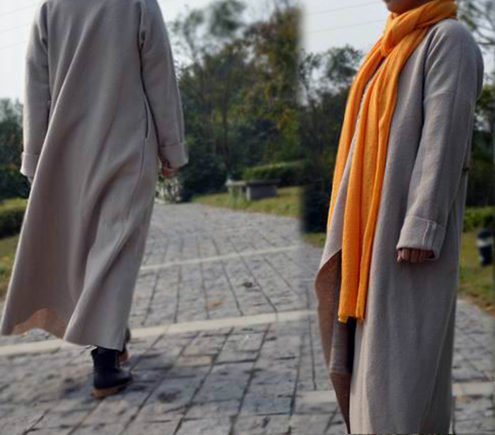 edoa Felted Wool Coat with Hand Embroidery 