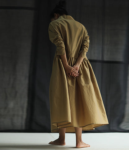 edoa Dupioni Silk Stand Collar Dress 