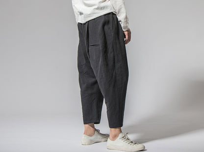 edoa Pleated Linen Cotton Blend Pants