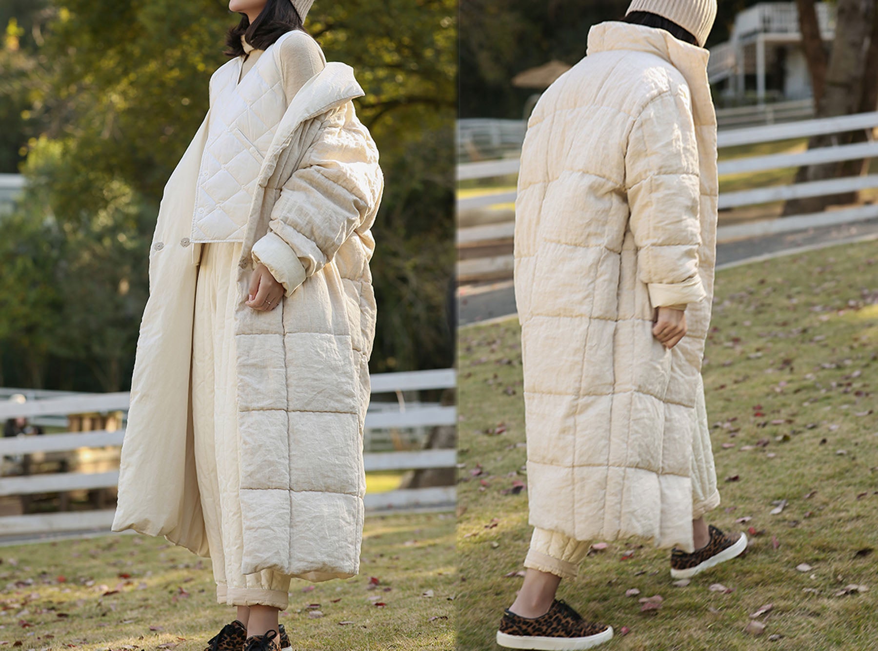 edoa Reversible Winter Linen Down Coat 