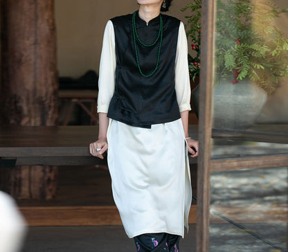 edoa Silk Charmeuse High Slit Tunic