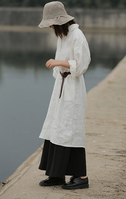edoa Oversized Linen Shirtdress