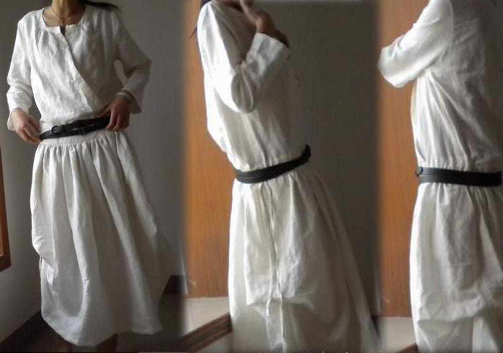 white linen maxi dress edoa