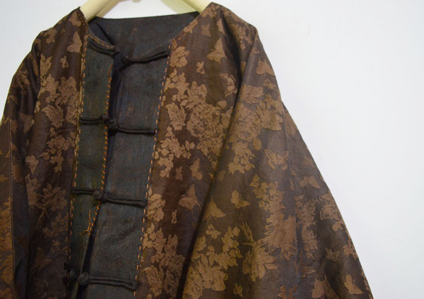 edoa Plant Dyed Silk Jacquard Chinese Jacket