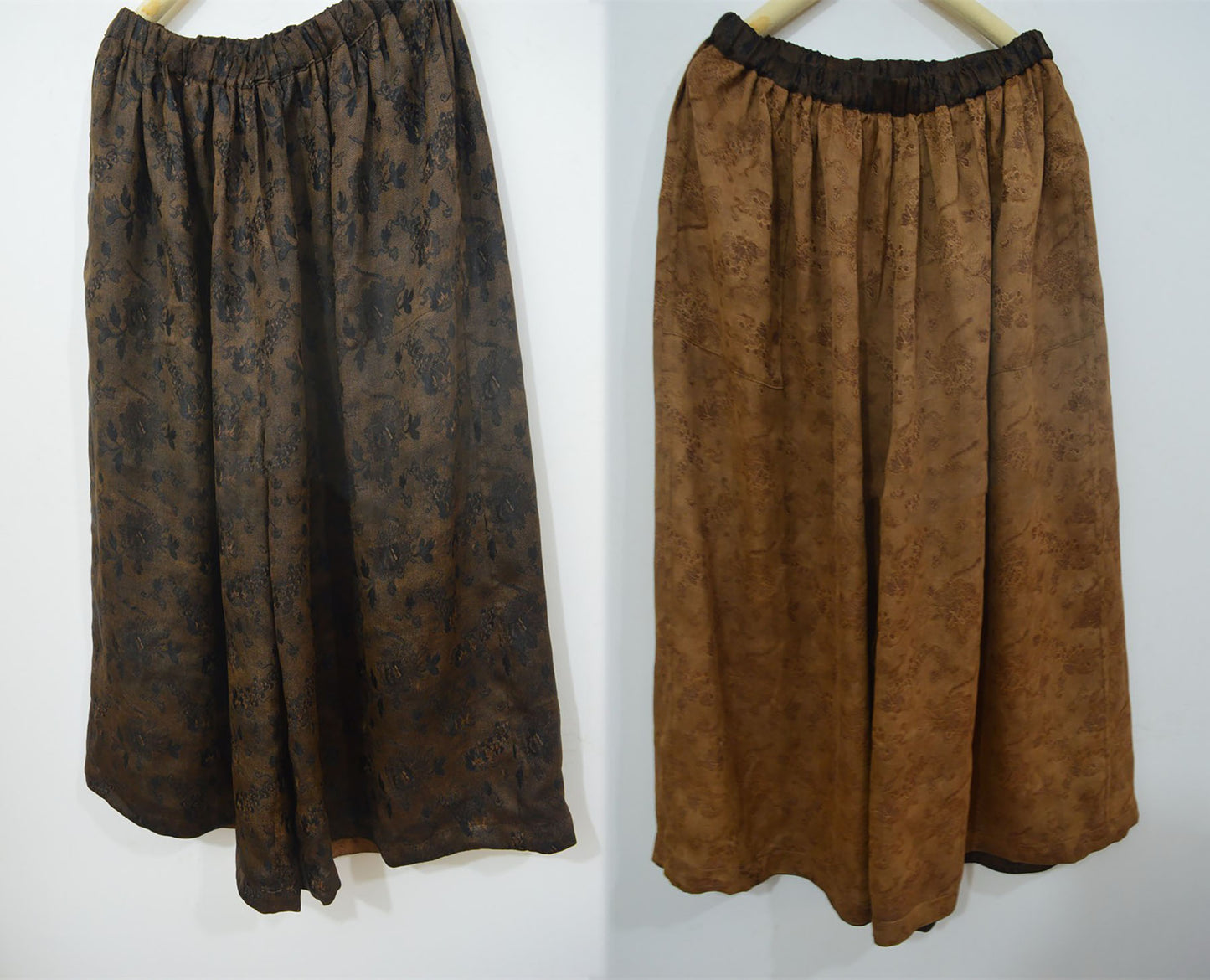 Reversible Mud Silk Jacquard Wide-leg Pants pa0072 X180