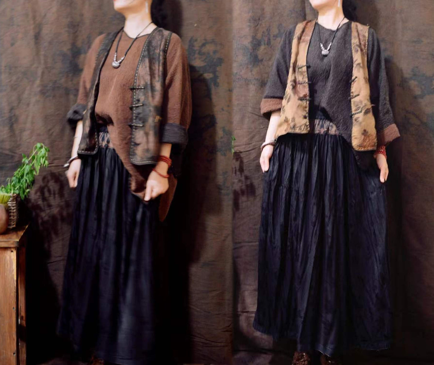 edoa Reversible Mud Silk Cloque Top