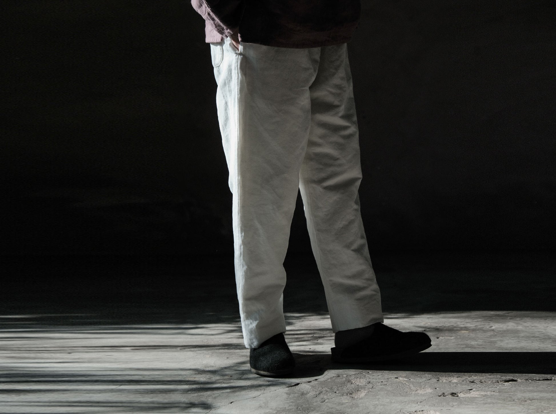 edoa White Hemp Padded Pants