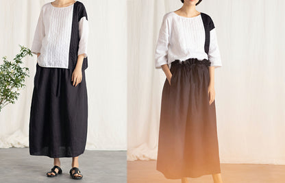 edoa Two-tone Linen Blouse