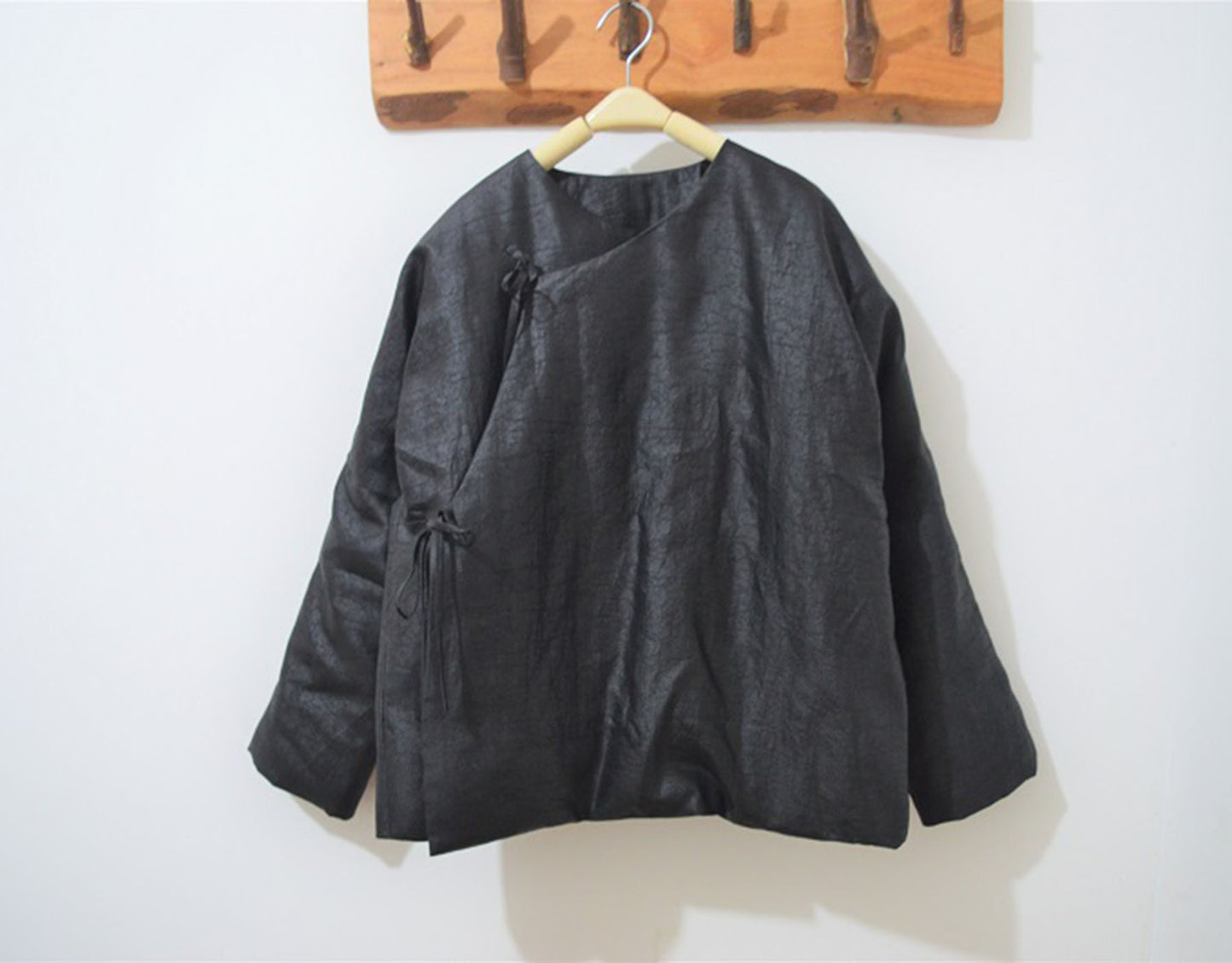 Cracked Mud Silk Goose Down Coat co0088 A446