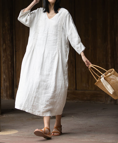 edoa pintucked linen dress