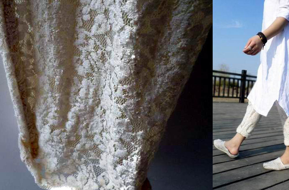 White Floral Lace Pants pa0073 139