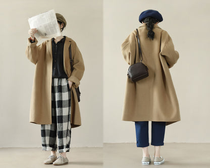 edoa Oversized Double-faced Wool Coat 