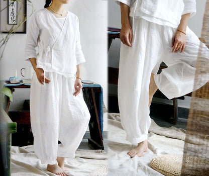 edoa High Count Ramie Lantern Pants 