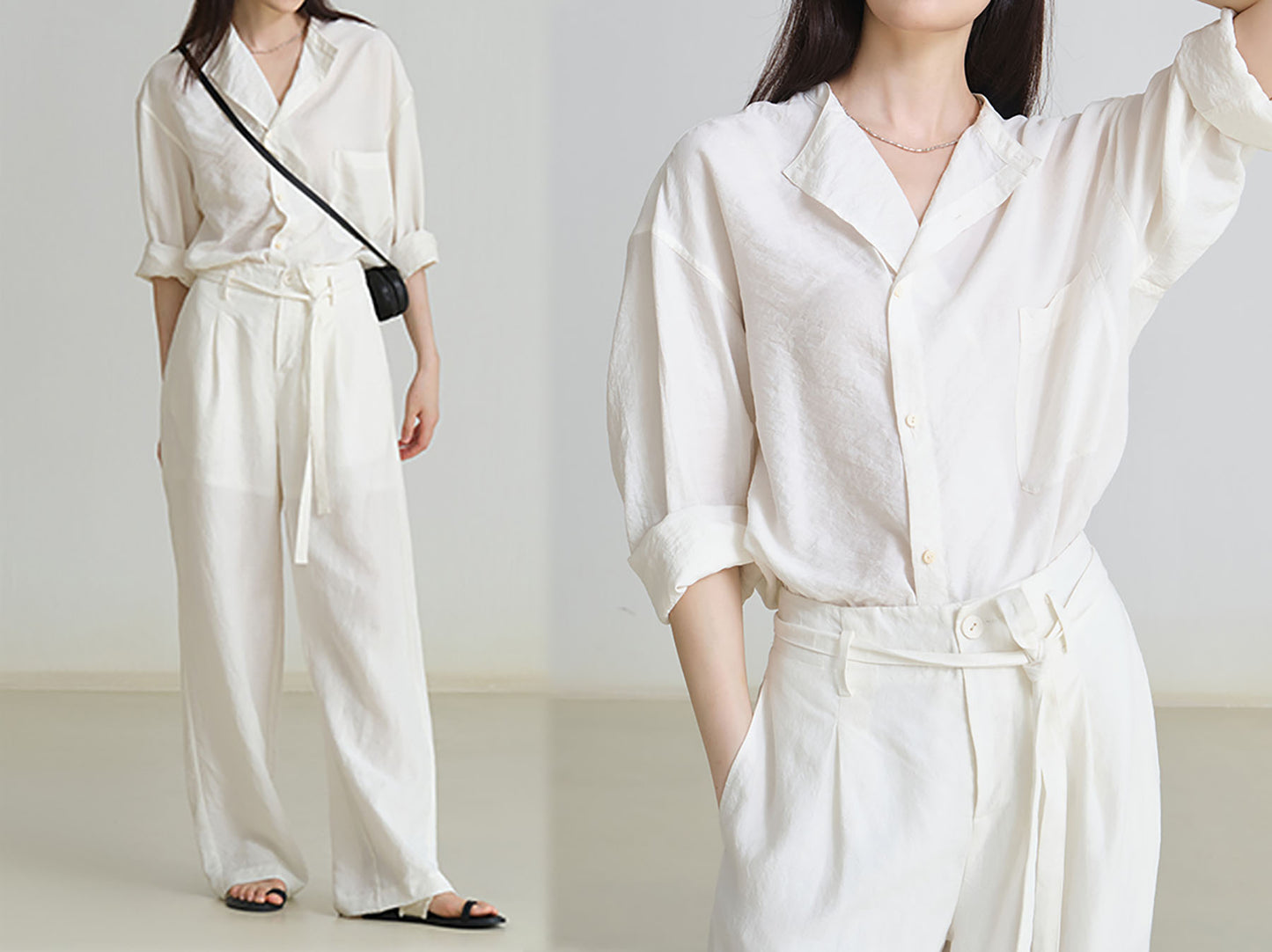 edoa Asymmetrical Dry Silk Shirt