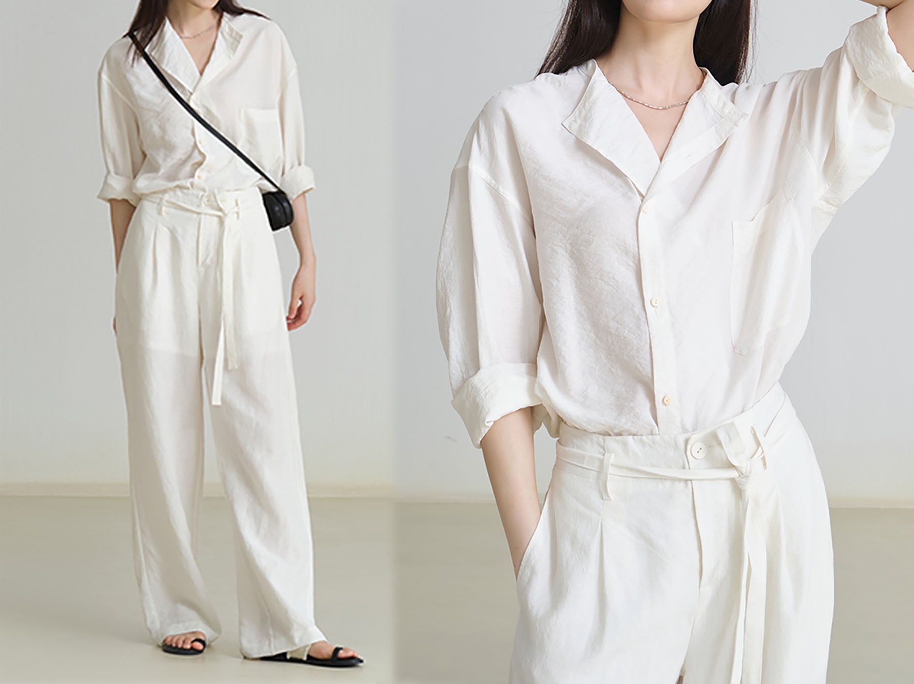 edoa Asymmetrical Dry Silk Shirt