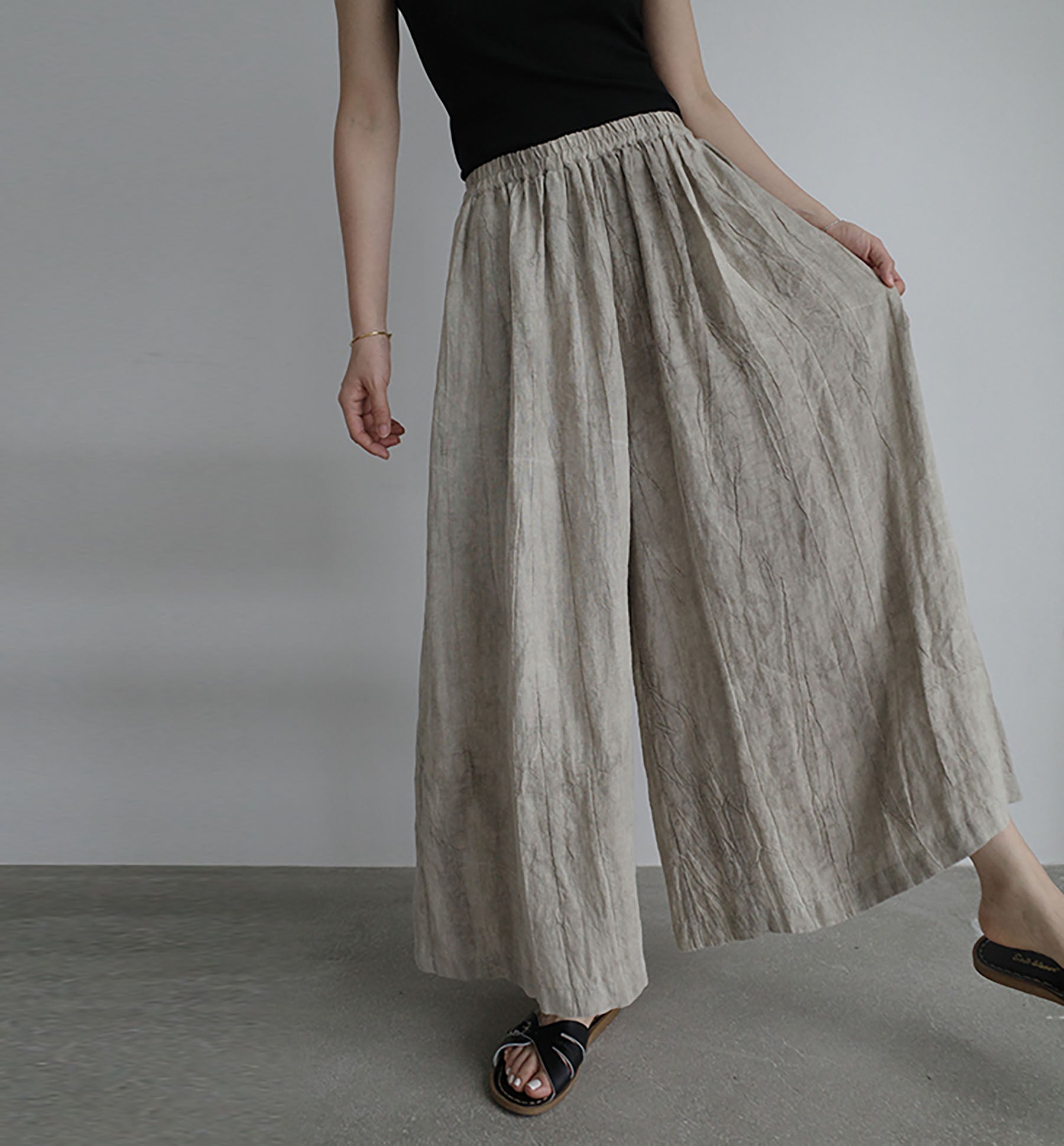 edoa Tie Dyed Linen Go to Town Culotte Pants