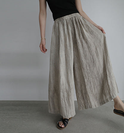 edoa Tie Dyed Linen Go to Town Culotte Pants