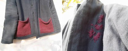 edoa Padding Jacket with Cable Knit Patch Pockets