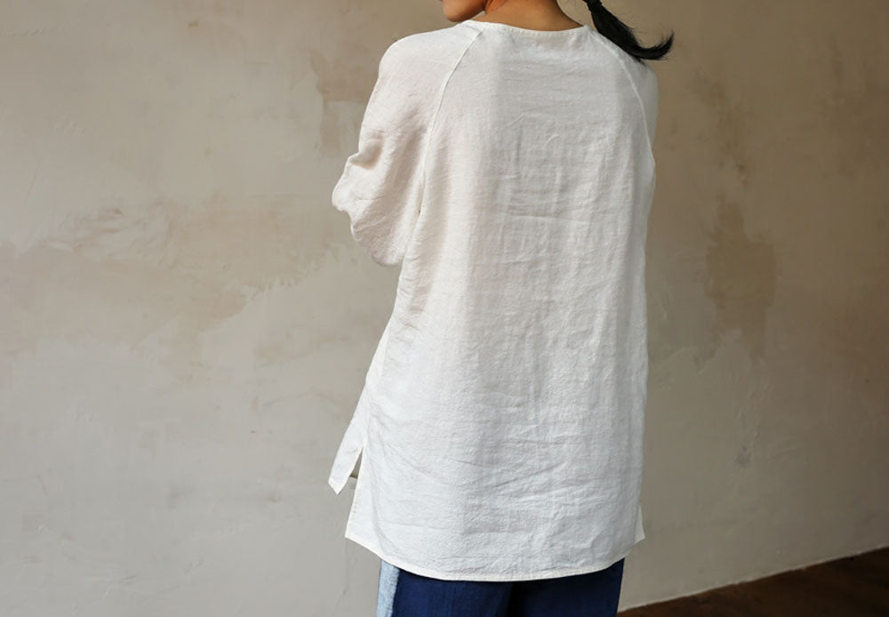 edoa Washed French Linen Tunic Top