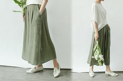 edoa Silk Velvet Wide Leg Pants