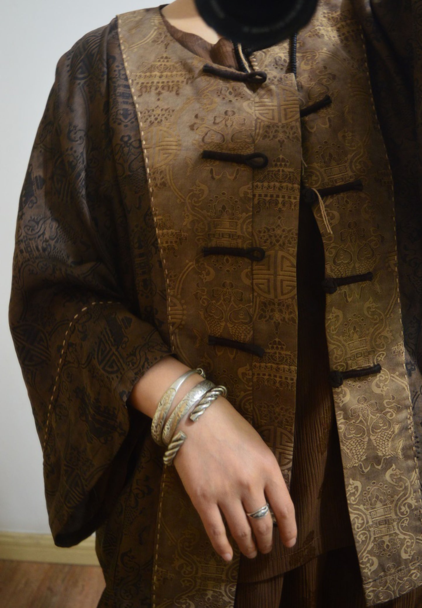 Mud Silk Cotton Blend Chinese Jacket ja0049 A763