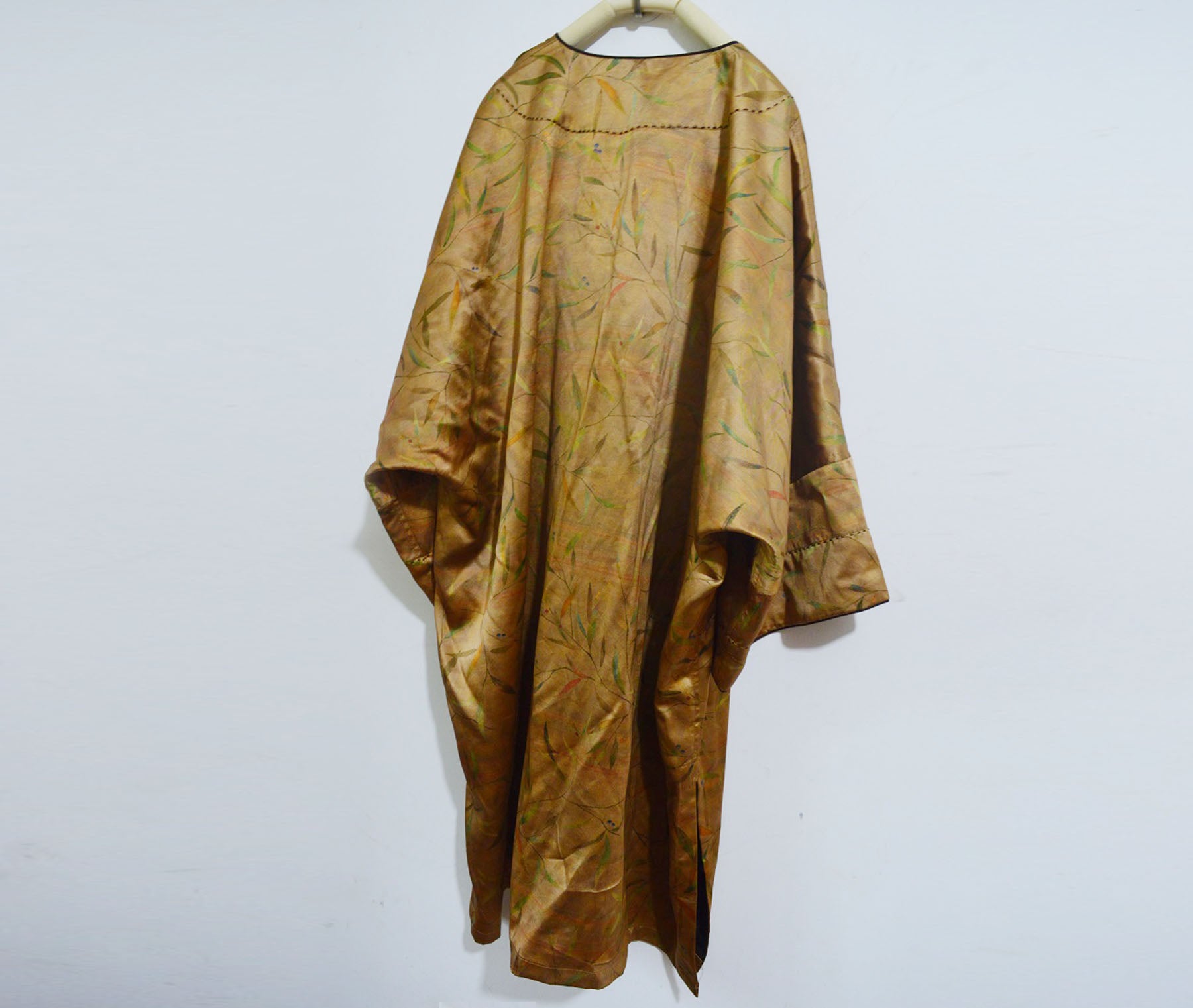 edoa Super Loose Printed Mud Silk Charmeuse Qipao 