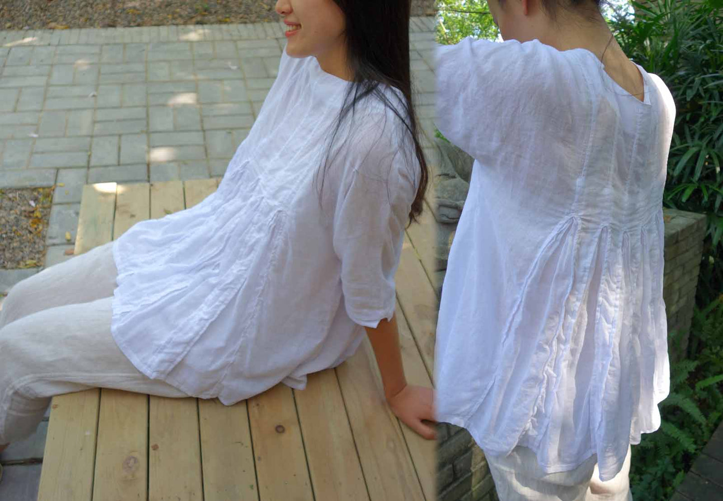 edoa Minimalist Linen Blouse