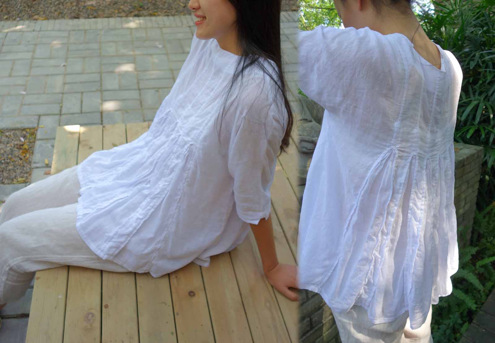edoa Minimalist Linen Blouse
