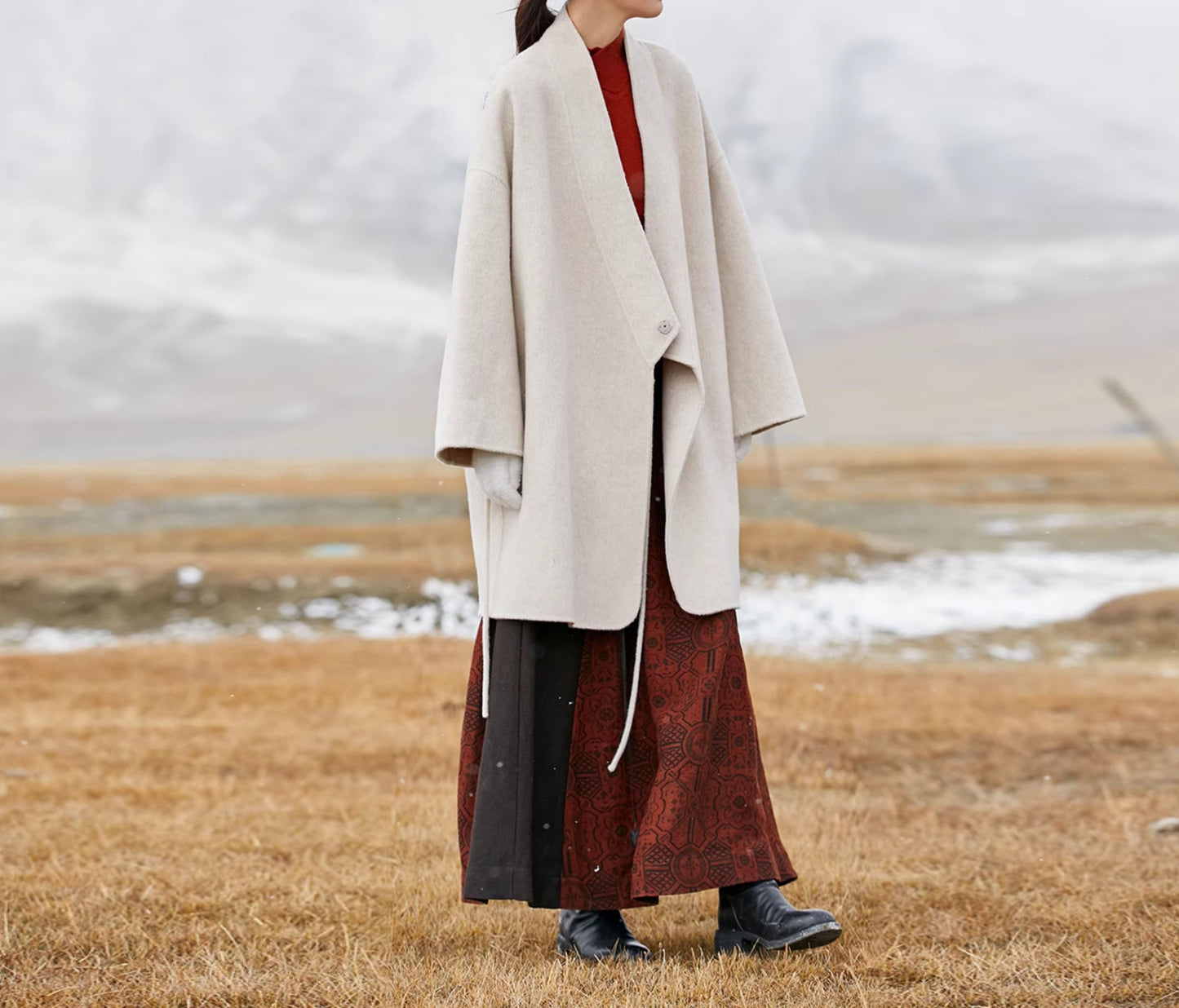 edoa Double Faced Wool Hanfu Coat